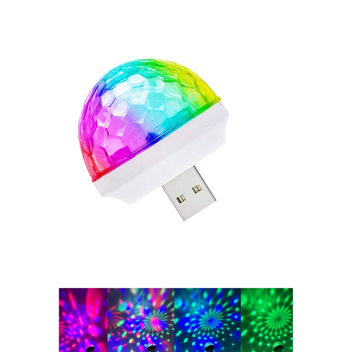 Taled Araç Içi Sese Duyarlı Mini Disko Topu LED Usb'li -Telefon Uyumlu