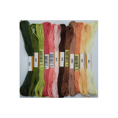 Almila 12 Adet Muline Çapraz 8 Metre 6 Kat Farklı Renk Kanaviçe Nakış Rokoko Ipi