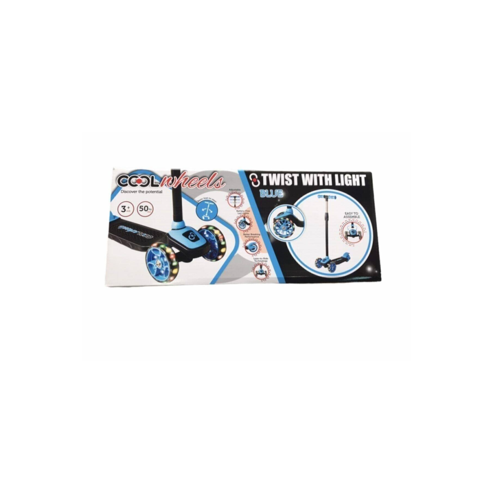 Cool Wheels 3 Tekerlekli Işıklı Twist Mavi Scooter