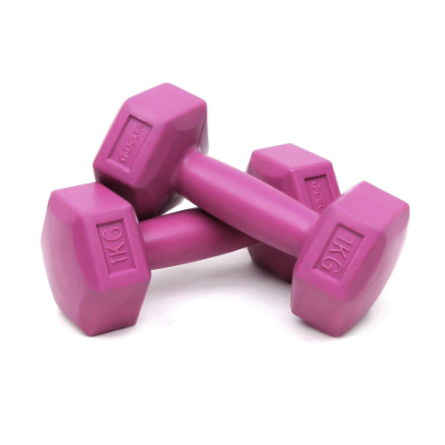 Delta 1 Kg X 2 Adet Köşeli Fuşya Plastik Dambıl Ağırlık Seti