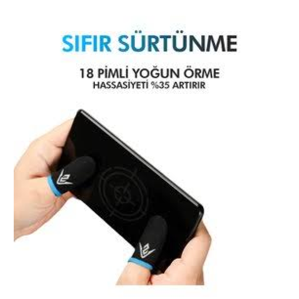 ZOİNCO E-Spor Parmak Eldivenleri - Pubg Oyun Eldiveni Ter Geçirmez (1 Çift - 2 Parmaklık)