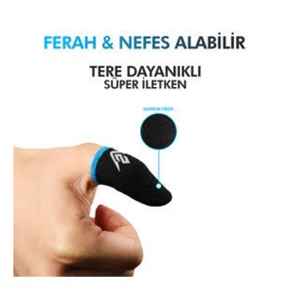 ZOİNCO E-Spor Parmak Eldivenleri - Pubg Oyun Eldiveni Ter Geçirmez (1 Çift - 2 Parmaklık)