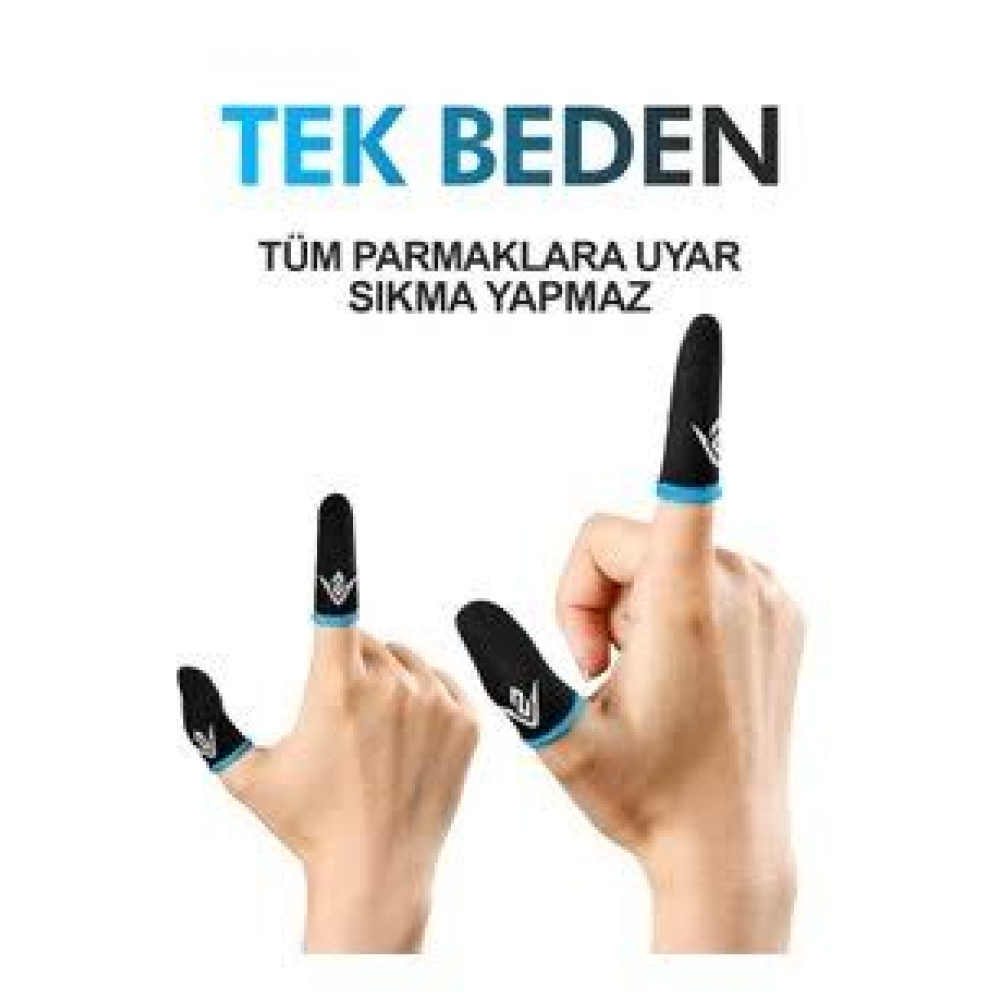 ZOİNCO E-Spor Parmak Eldivenleri - Pubg Oyun Eldiveni Ter Geçirmez (1 Çift - 2 Parmaklık)