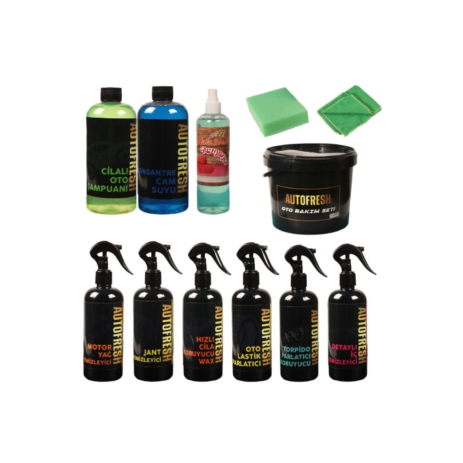 AutoFresh 12'li Efsane Araç Bakım Seti Fırsat Full Oto Temizlik