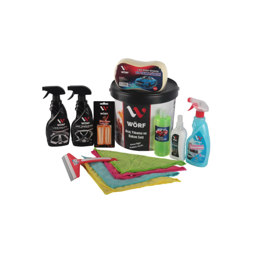 Wörf Araç Yıkama Ve Bakım Seti 13'lü Full Oto Bakım Ve Temizlik S