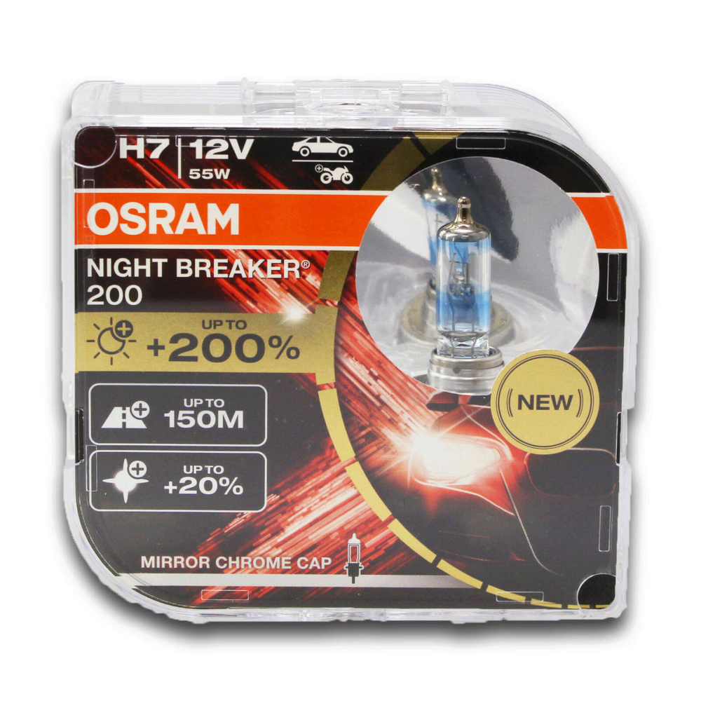 Osram H7 Night Breaker 200 %200 Daha Parlak Işık (1 Takım - 2 Adet)