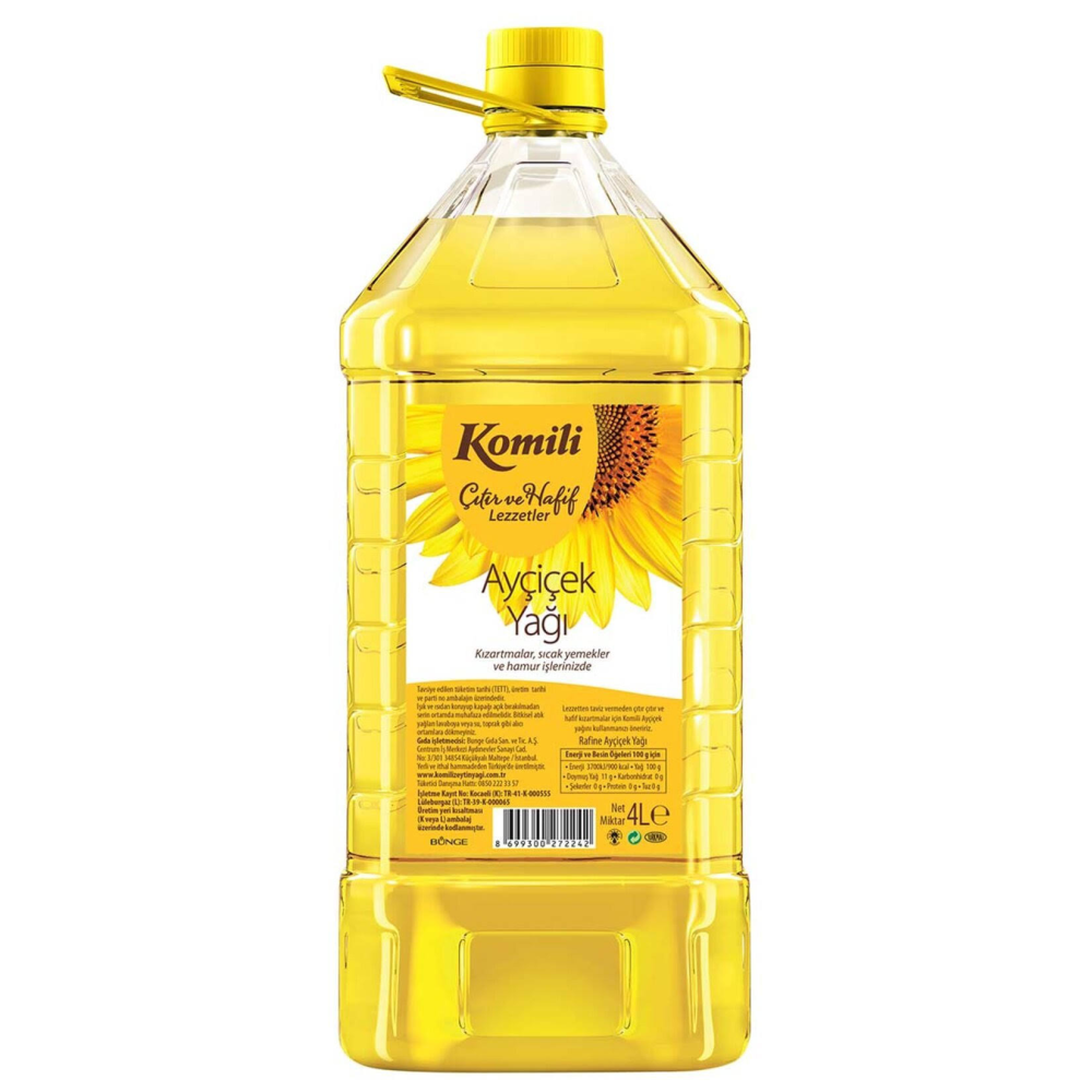 Komili Ayçiçek Yağı 4 Lt Pet