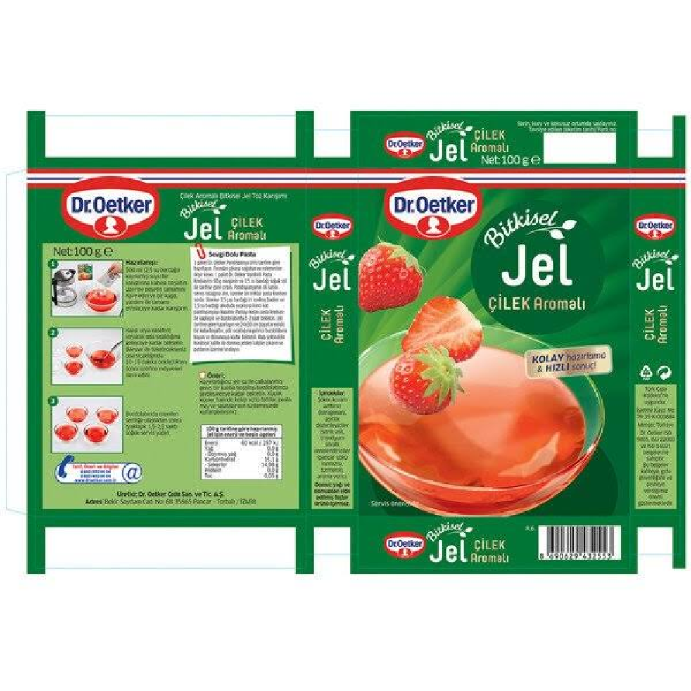 Dr. Oetker Bitkisel Jel Çilek Aromalı 100 Gr