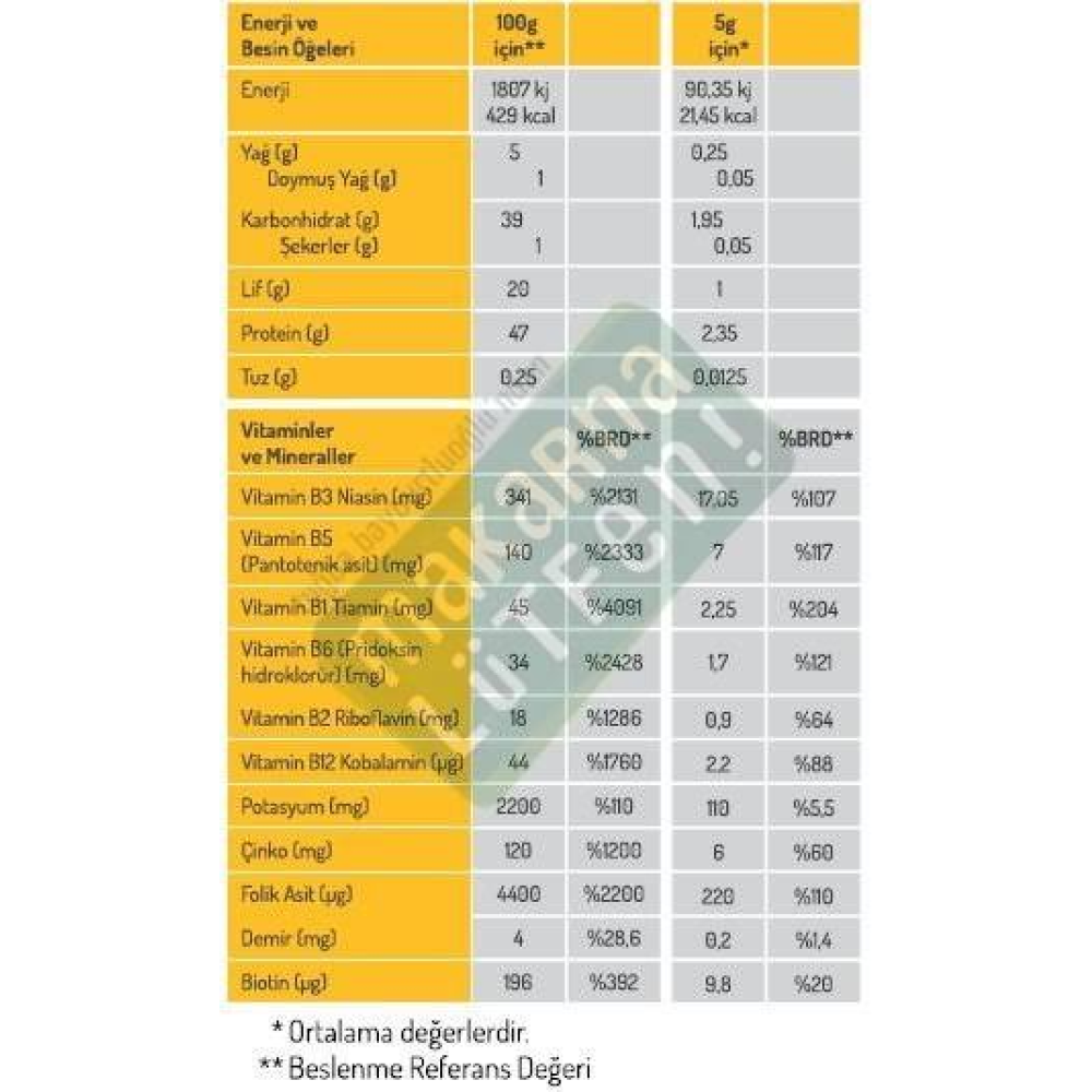 NATURİGA Yeast Besin Mayası - 100 GR