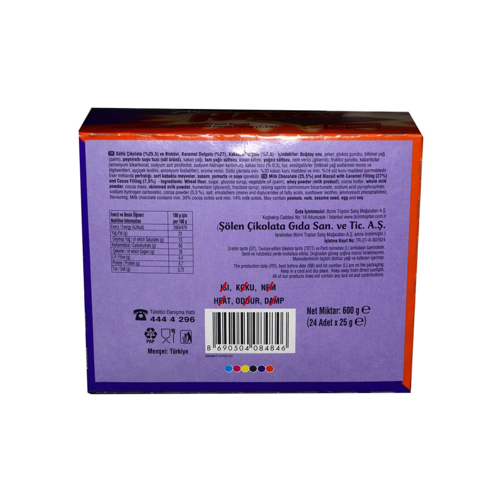 Alpella Harby Karamelli Kaplamalı Bisküvi 25 G (24 Adet)