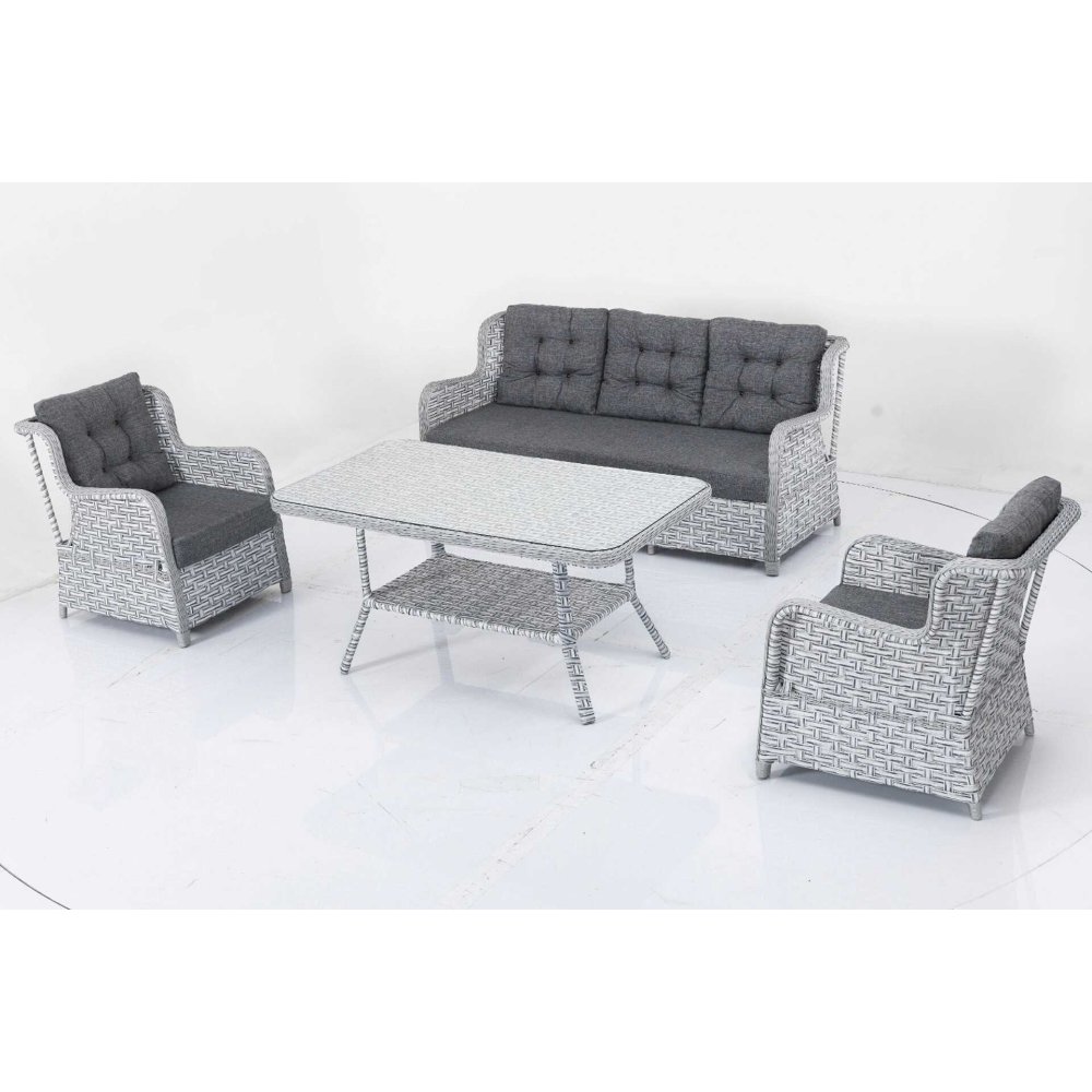 Marsilya 3+1+1+Masa Camlı Sehpalı Bahçe Balkon Oturma Grubu