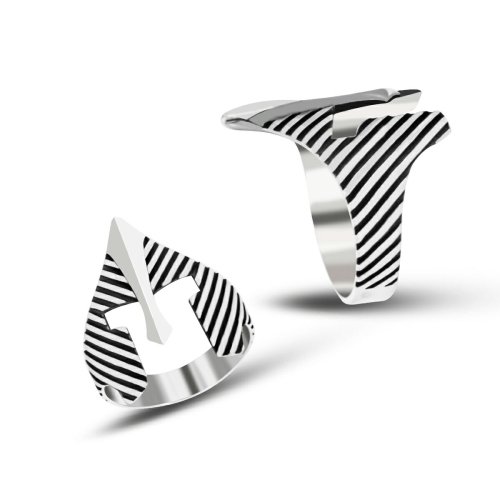 Şövalye Desenli Erkek Gümüş Yüzük