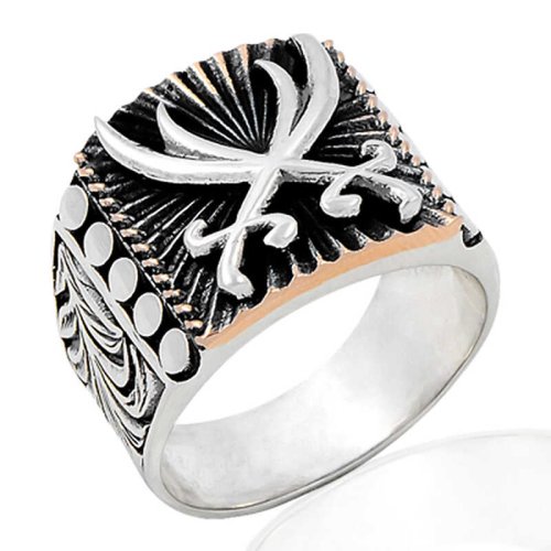 İkili Zülfikar Erkek Gümüş Yüzük