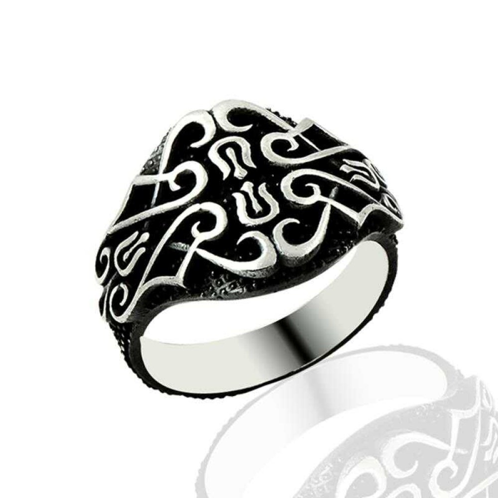 Oksitli İrade Sembolü Erkek Gümüş Yüzük