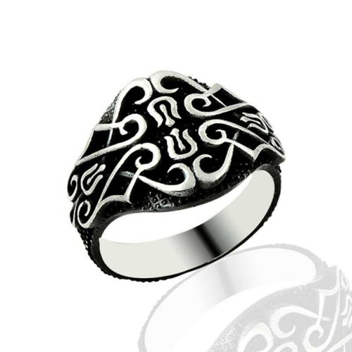 Oksitli İrade Sembolü Erkek Gümüş Yüzük