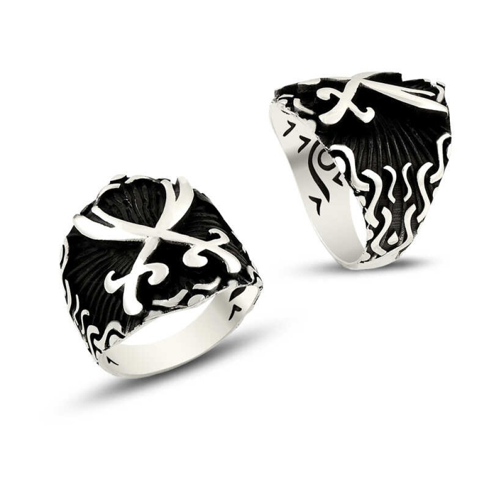 Zülfikar Motifli Erkek Gümüş Yüzük