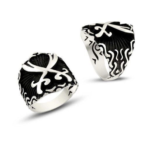 Zülfikar Motifli Erkek Gümüş Yüzük