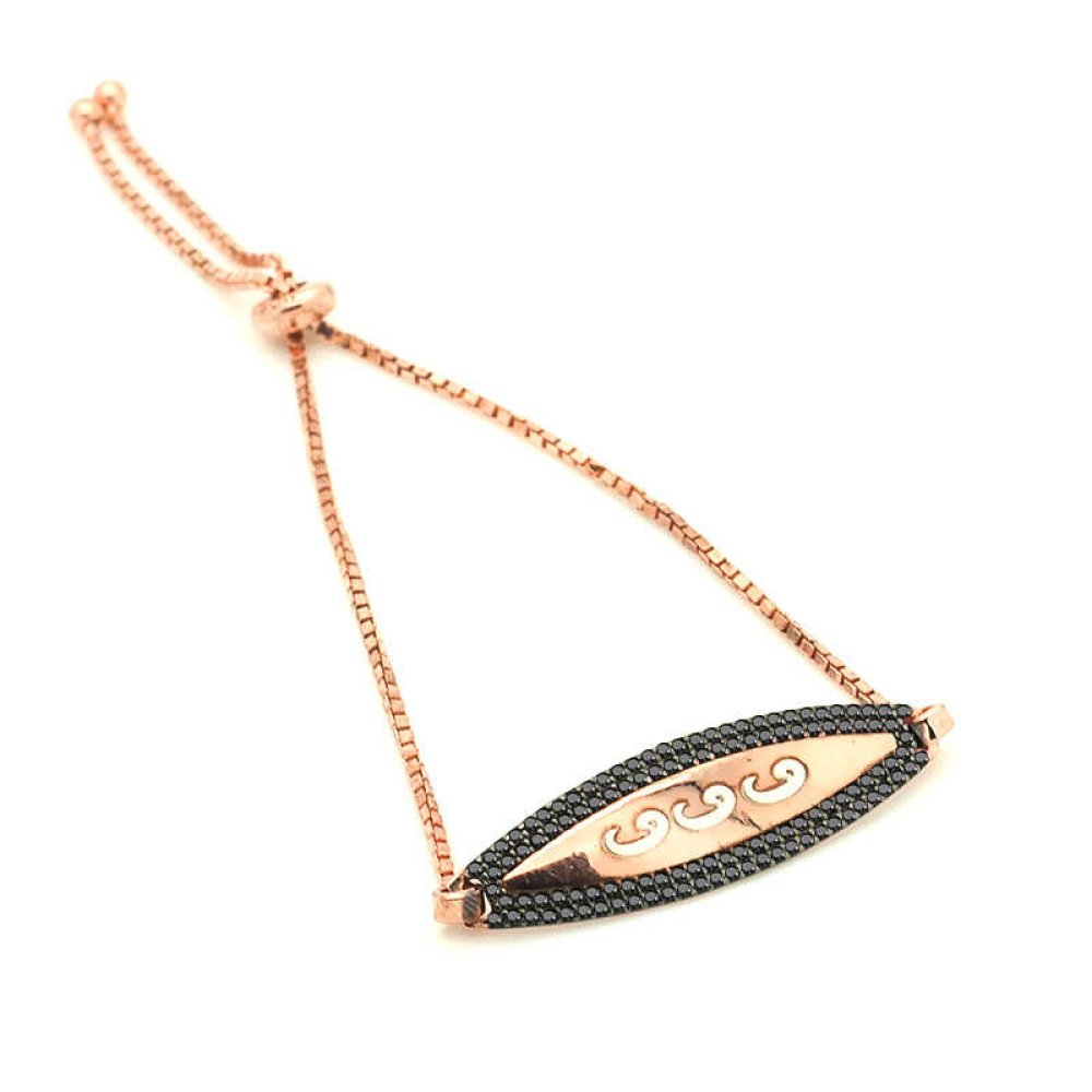 Vav Desenli Mekik Gümüş Bileklik