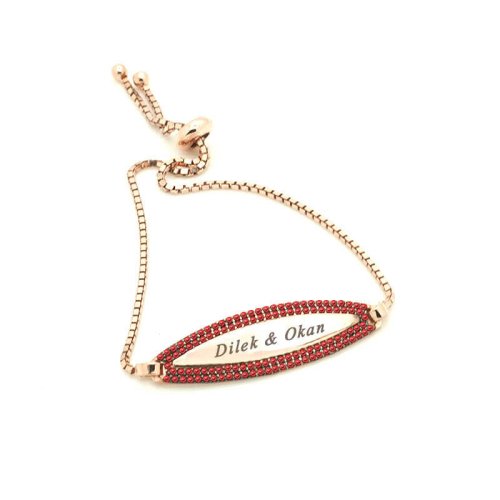 Kişiye Özel İsimli Mekik Gümüş Bileklik