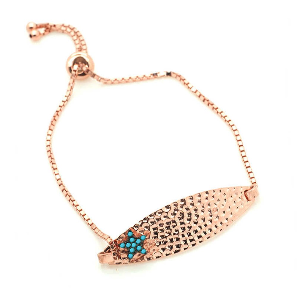 Dövme Desenli Yıldız Gümüş Bileklik