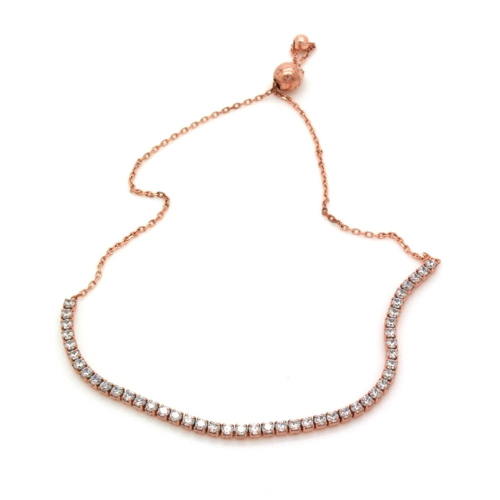 Beyaz Taşlı Su Yolu Gümüş Bileklik