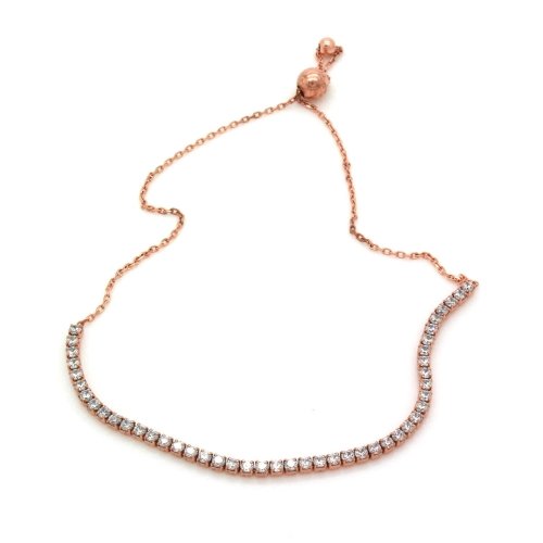 Beyaz Taşlı Su Yolu Gümüş Bileklik