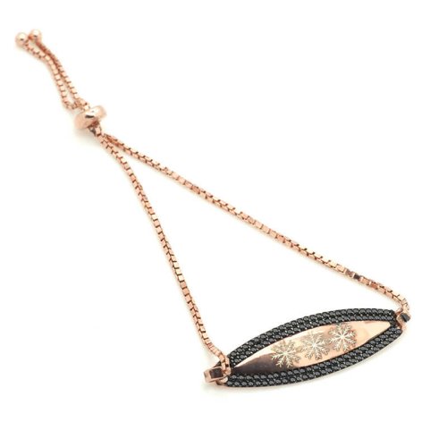 Kar Tanesi Desenli Mekik Gümüş Bileklik