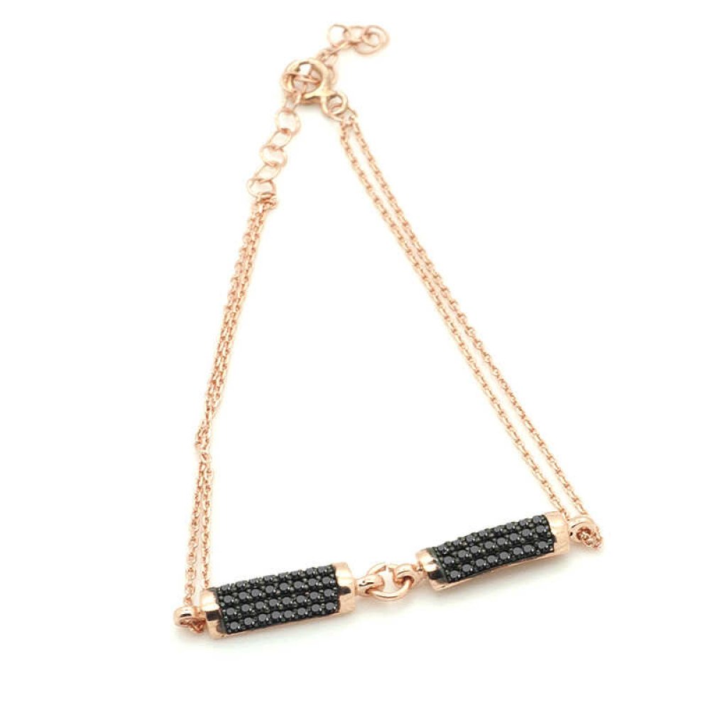 Çiftli Oval Silindir Gümüş Bileklik