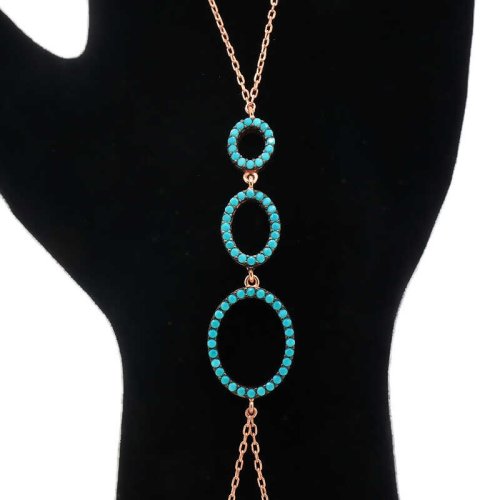 Turkuaz Üçlü Oval Gümüş Şahmeran