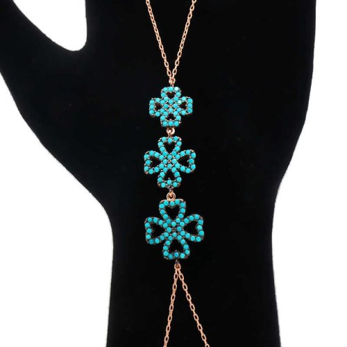 Turkuaz Üçlü Yonca Gümüş Şahmeran