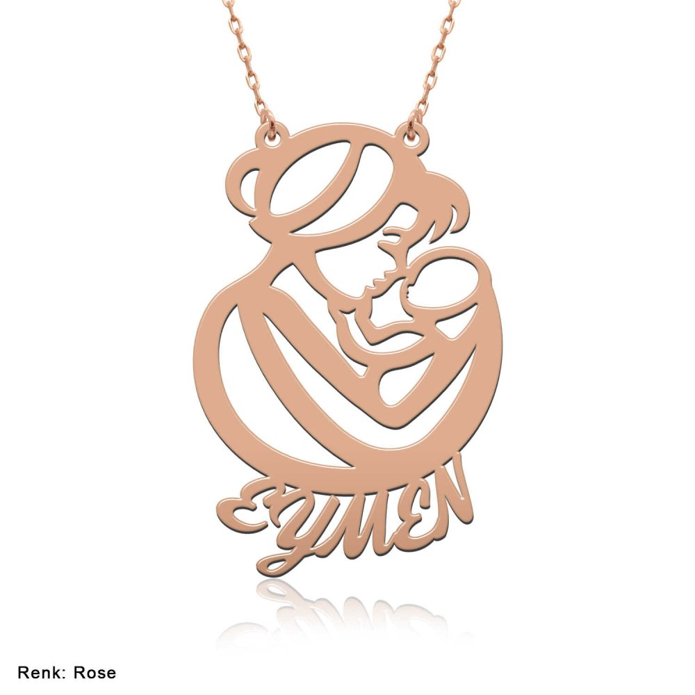 İsimli Anne Bebek İlk Buluşma Gümüş Kolye