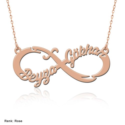 İki İsimli Zülfikar Sonsuzluk Gümüş Kolye