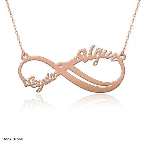 İki İsimli Tasarım Sonsuzluk Gümüş Kolye