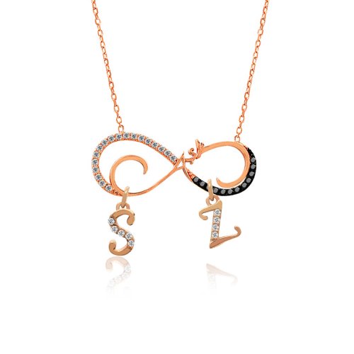 Harfli Aşk Yazılı Sonsuzluk Gümüş Kolye