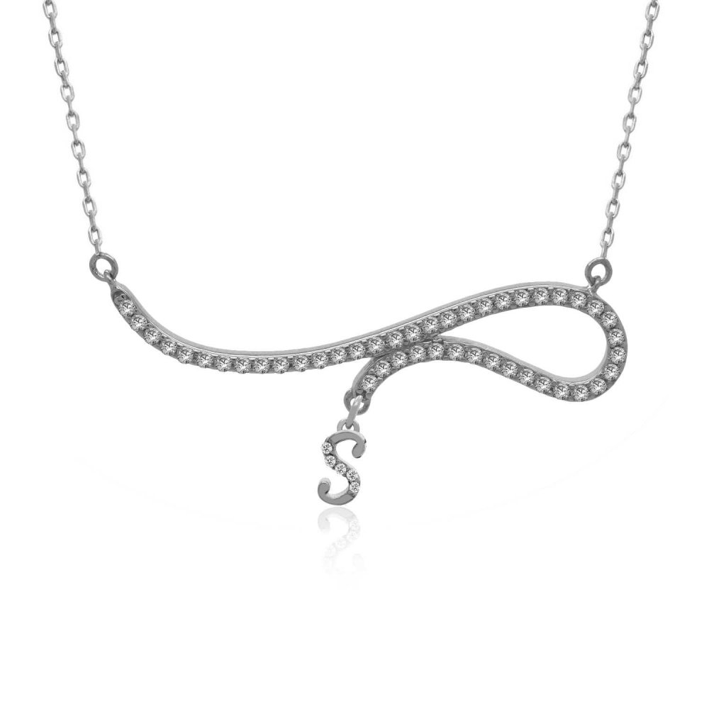 Sallanan Harfli Gümüş Kolye