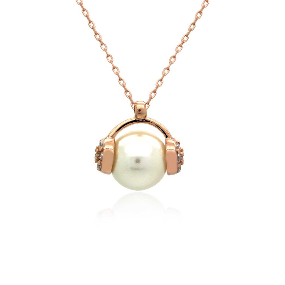 Müzik Dinleyen İnci Gümüş Kolye