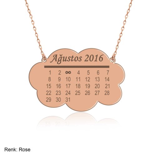 Bulut Figürlü Takvim Gümüş Kolye