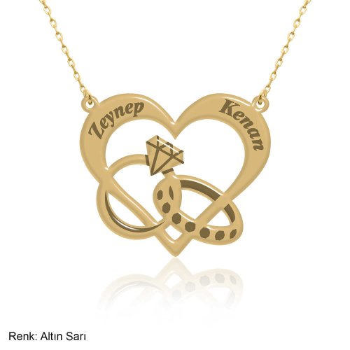 Kalpli Son Aşk Kişiye Özel İsimli Gümüş Kolye