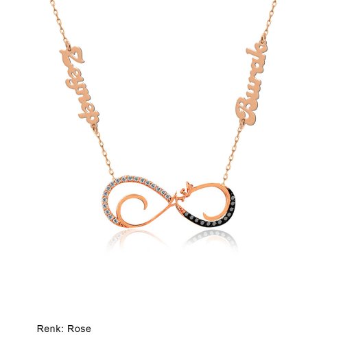 İsimli Kişiye Özel Aşk Yazılı Sonsuzluk Gümüş Kolye