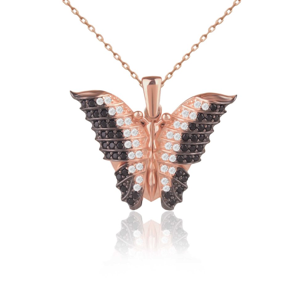 Kişiye Özel İsimli Aşkın Kelebeği Gümüş Kolye