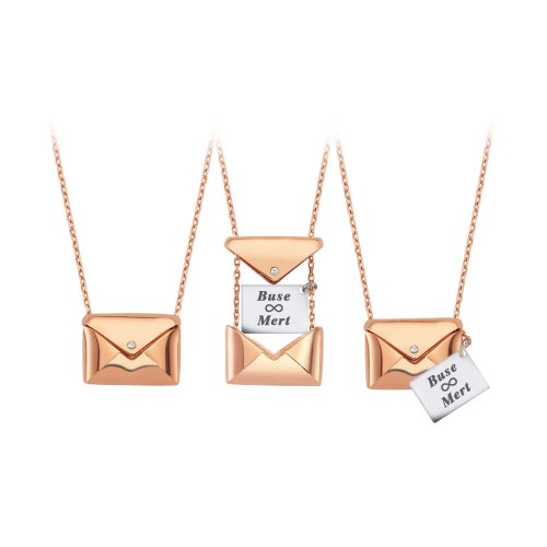 Kişiye Özel İsimli Mektup Gümüş Kolye