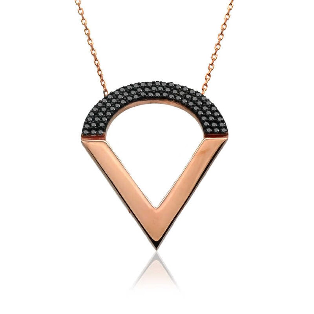 Oynayan Üçgen Gümüş Kolye