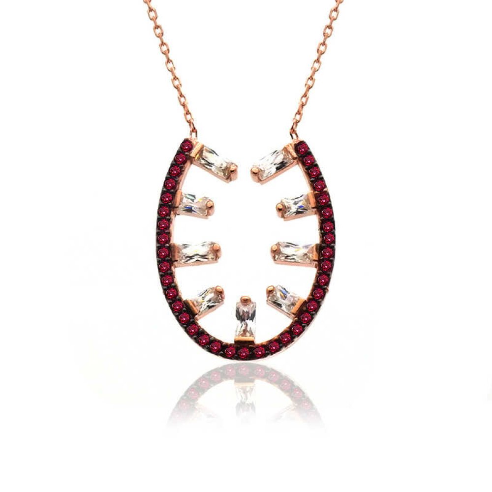 Bagetli Nal Gümüş Kolye