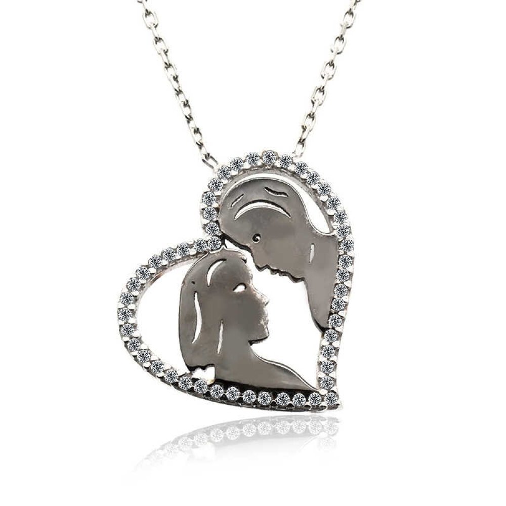 Karı Koca Anneler Günü Gümüş Kolye