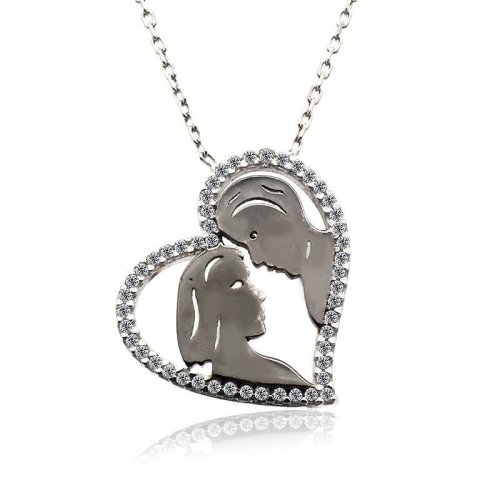 Karı Koca Anneler Günü Gümüş Kolye