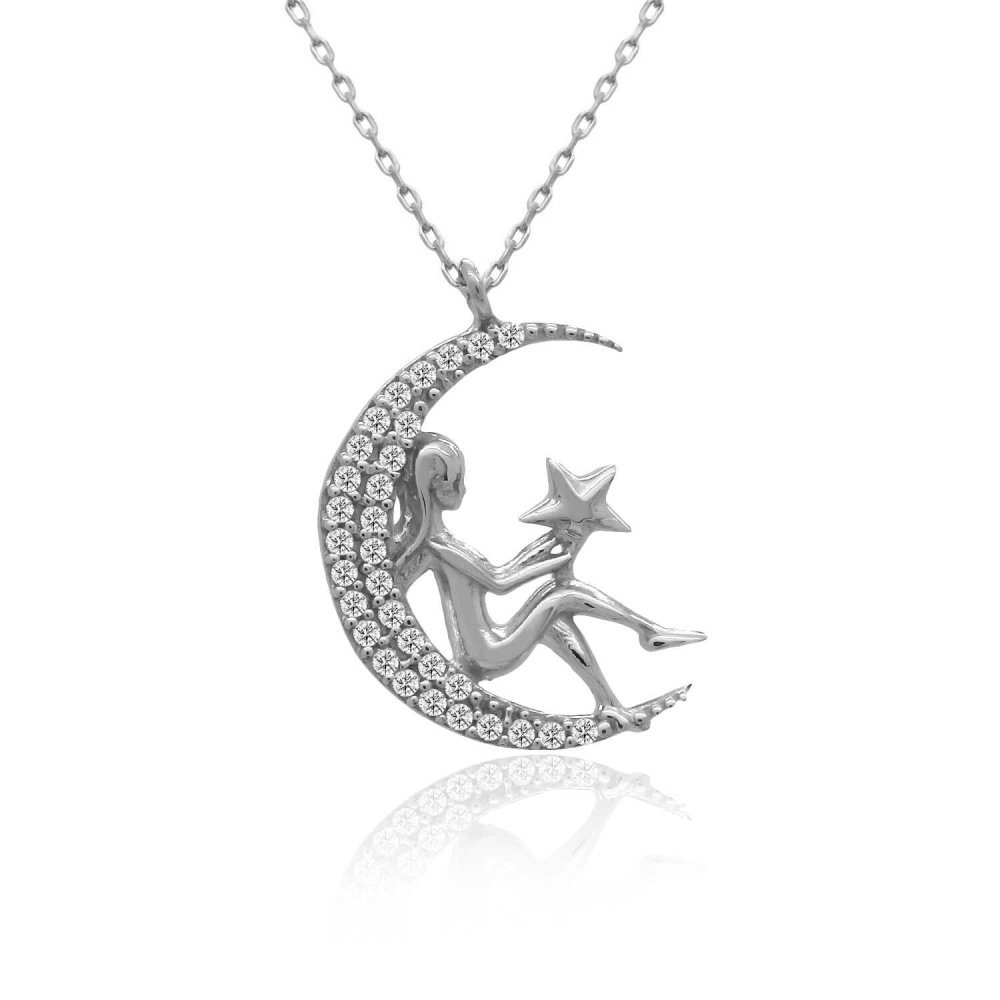 Ay Perisi Gümüş Kolye