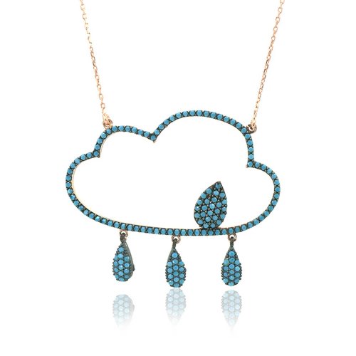 Yağmur Damlası Gümüş Kolye