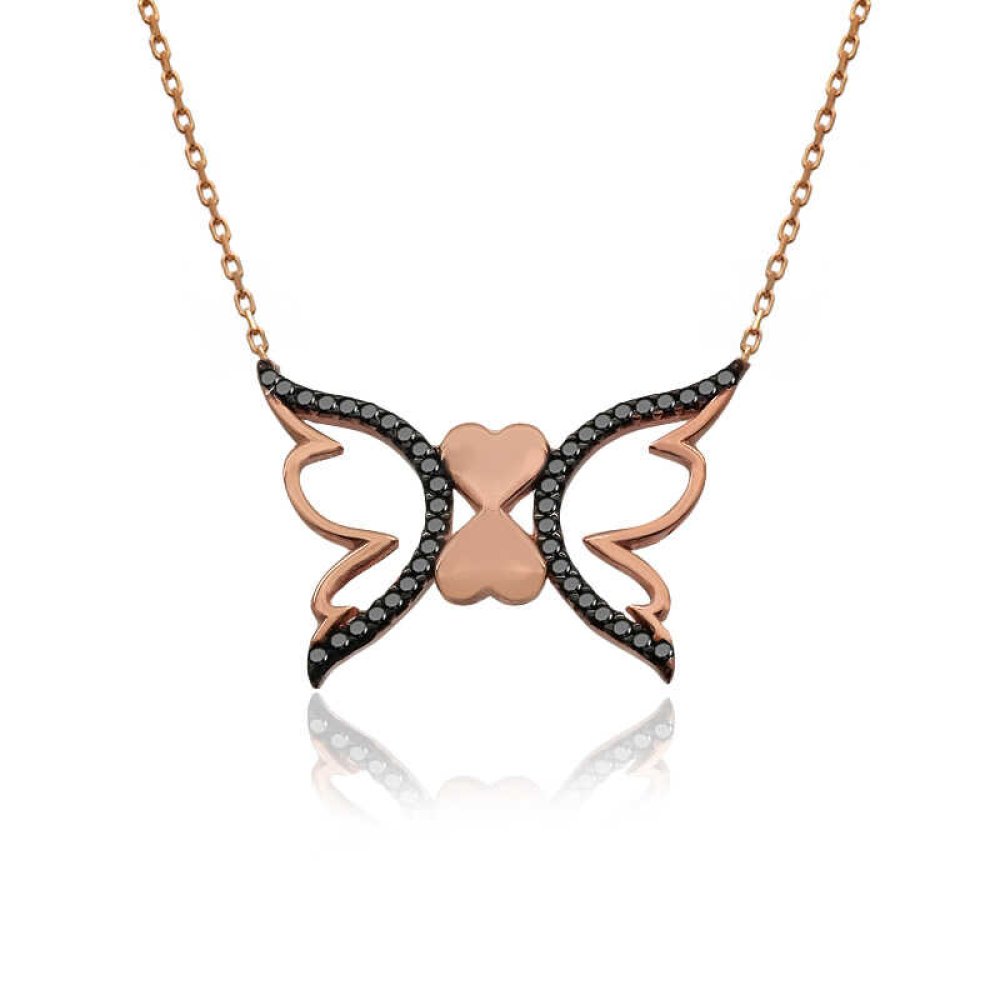 Kalpli Kelebek Gümüş Kolye