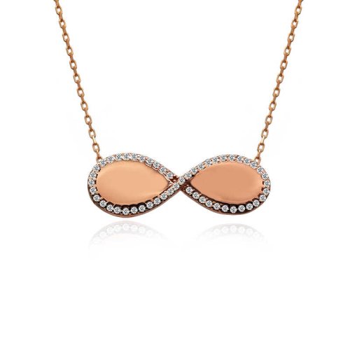 Parlak Yüzey Sonsuzluk Gümüş Kolye