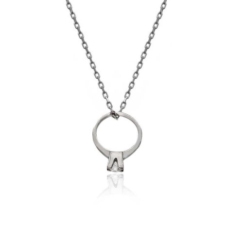 Küçük Tek Taş Gümüş Kolye